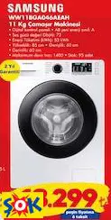 SAMSUNG WW11BGA046AEAH 11 KG ÇAMAŞIR MAKİNESİ